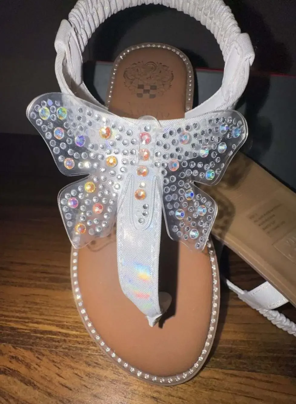 Vince Camuto Little & Big Kid Kimana Rhinestone Butterfly Sandals White